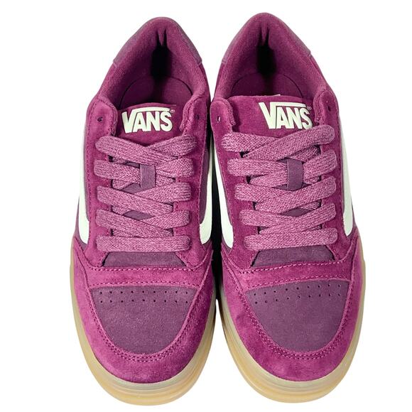 Vans Off The Wall Hylane Sneaker Shoes Men 9 Women 10.5 Burgundy Suede Gum Sole - Picture 4 of 8